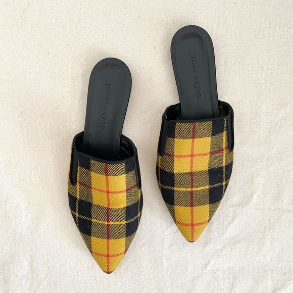 Jenni Kayne mules in flannel tartan plaid Yellow size 40 / 10 - Picture 2 of 5